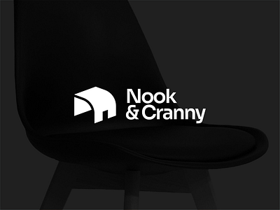 Nook & Cranny black branding chair concept furniture home logo minimal simple