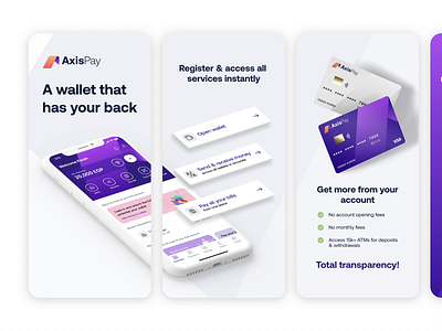 AxisPay App Store app store appstore axis bank branding design googleplay graphic design iphone pay screens screenshots ui wallet