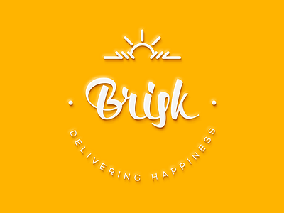 Brisk Delivering Happiness art branding bright design happiness logo design script sun