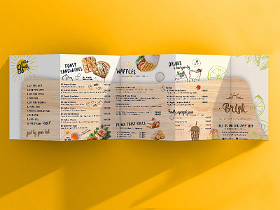 Brisk Menu Concept branding brisk brochure concept fold menu morning sunny wood