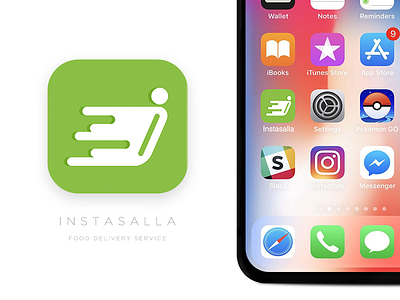 Instasalla App Icon app delivery fast green grocery icon simple supermarket