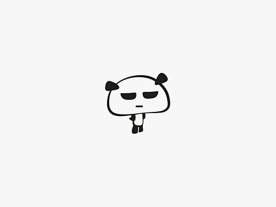 Giant Panda animal black cute icon love mark minimal panda simple white