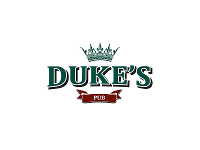 Duke's Pub - English Pub bold concept crown dark duke english green hotel logo pub red typography