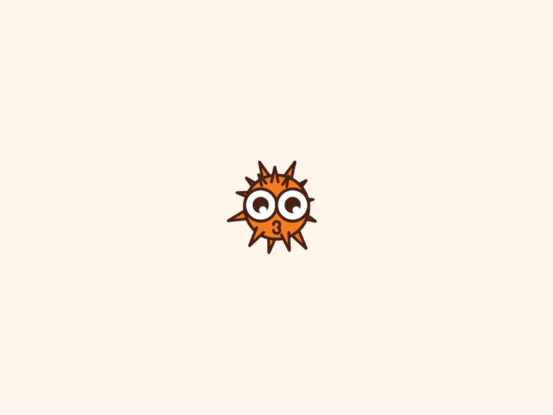 Puffer Fish character fish icon mark puffer simple