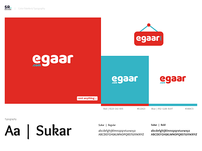 egaar.com | Brand Guide app brand manual branding guide guideline icon icon app logo palette rent sign typography