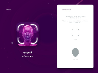 Efhemnee App analysis dark face game app icon mark personality scan test understand