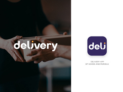 Deli App Icon app deli delivery delivery app goods icon parcel purple simple typography