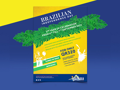 Brazilian Independence Day ad blue brazil celebrate day flyer green independence leaves magazine offer