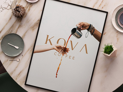 KOVA Coffee Branding beverages branding cafe kova logo rustic simple turnkey typography warm