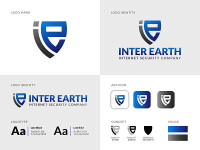 I+E Letter, Security Company Modern Logo Design