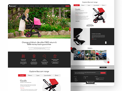 Baccani Australia Web Home page UI Design