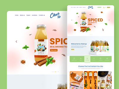 Cheers Up Beverages Web UI Design branding design homepage design minimal typography ui ux webdesign