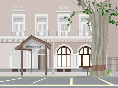 A ballad (for Ballard estate) architecture art buildings design flat heritage illustration minimal mumbai tree vector window
