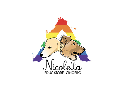 N Dogtrainer animal dog logo pet rainbow trainer