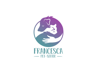 Francesca Pet-Sitter animal cat dog logo love pet round sitter trainer