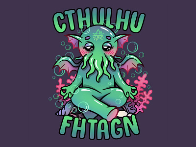Cthulhu Fhtagn cthulhu cute fthagn illustration lovecraft occult octopus old ones