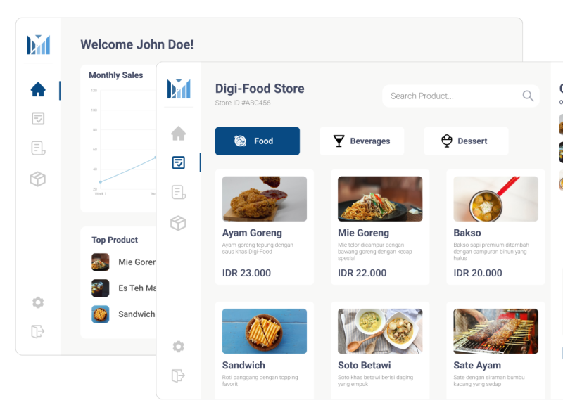 Digital Food POS Dashboard by Alziarif triyanto on Dribbble