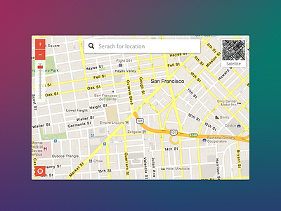 Map flat google kit location map metro ui widget zoom