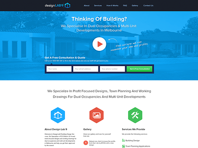 Design Lab 9 building call to action clean company cta development flat home page landing page ui