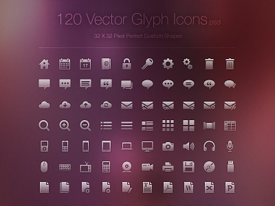 Freebie - 120 Vector Glyph Icons download free freebie glyph icon icons iconset psd set vector