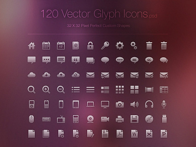 Freebie - 120 Vector Glyph Icons download free freebie glyph icon icons iconset psd set vector