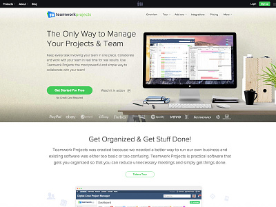 Teamwork Projects Landing collaboration home page landing page project manager projects saas software teamwork teamwork.com