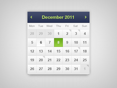 Calendar - Free psd calendar date design event free freebie psd ui