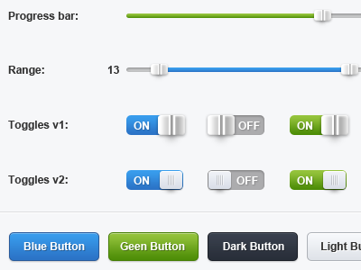 Ui Elements button elements filter handle range slider switch toggle ui ux