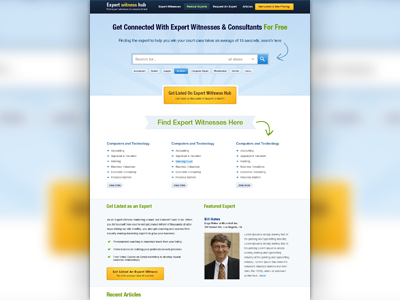 Expert Witness Hub catalor design portal search ui ux web