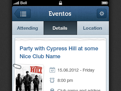 Events iPhone App app application events ios iphone local party social ui ux