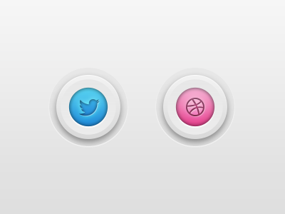 Twitter & Dribbble Rebound + free psd button circle dribbble free freebie icon light psd round silk twitter ui