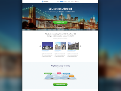 7 Students - Landing Page background feedback full screen landing page learning map photo pricing slider students study table testimonials travel ui