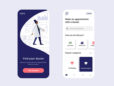 Care figma mobile app mockup uxui