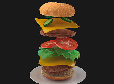 3D Burger 3d artist concepted food and drink