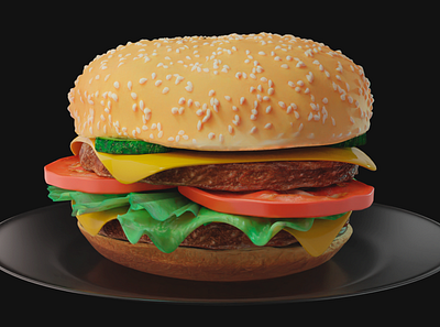 Burger 2 3d art burger food and drink