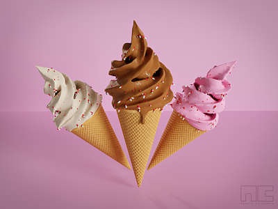 What's wrong with an ice cream? 3d art 3d artist blender design food modern nft pills render