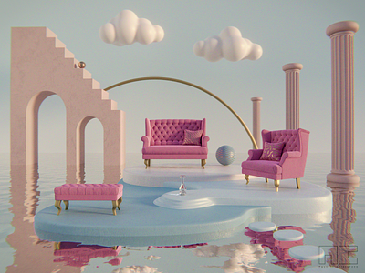 • Dreamy Architectural Explorations #3 • 3d architectural blender design interior product render surreal visualization