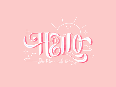 Lettering - Hello clouds digital digital illustration handlettering hello lettering lettering art procreate sun tip
