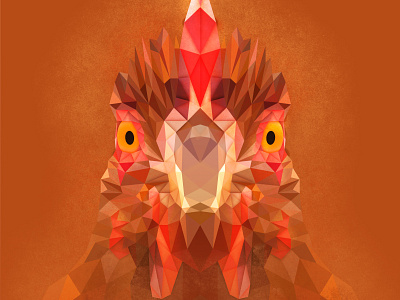 Chicken 'Geobeast' animal digital art digital illustration geometric geometric art geometric design illustration vegan veganism