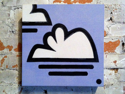 cloudscape — No. 2. acrylic canvas cartoon cloud clouds flat color illustration painting pop sky