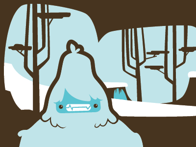 cold roger. blue brown illustration tundra yeti