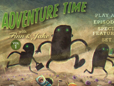adventure time dvd menu. dvd menu typography