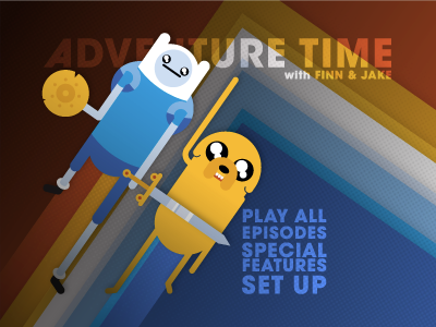 a.t. menu concept1. adventure time cartoon network design dvd finn illustration jake menu
