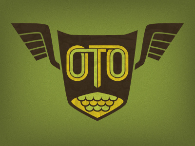 o.t.o. badge. badge design emblem icon logo owl wings