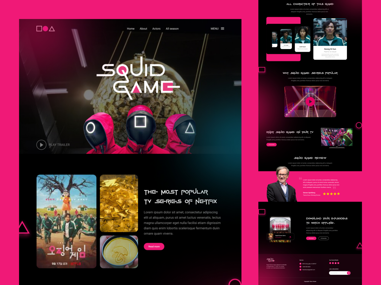 Squid Game landing page by Ranu Hasan on Dribbble