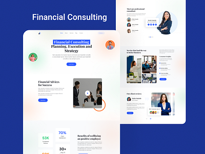 Financial Consulting Landing Page advisor agency website branding clean design finance financial financial consulting illustration landing page design product services template trending ui ui design ux design web design weblayout
