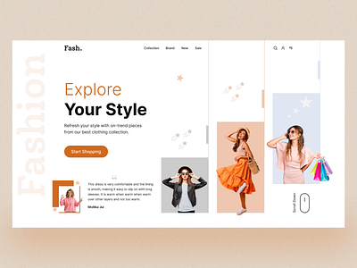 Fashion Landing Page clean clothing clothing website cpdesign design dress ecommerce fashion fashion blogger fashion header fashion landing page fashion web landing page design mens clothing outfits style trending tshirt ui design womens clothing