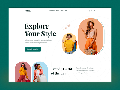 Fashion Landing Page clean clothing clothing website cpdesign design dress ecommerce fashion fashion blogger fashion header fashion landing page fashion web landing page design mens clothing outfits style trending tshirt ui design womens clothing