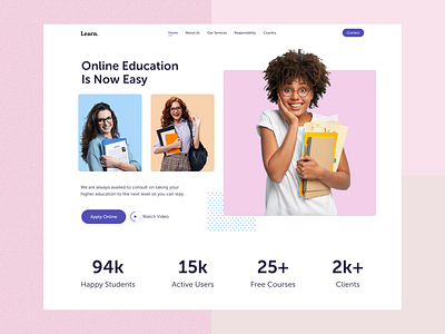 E-Learning Landing Page clean course e learning education education platform elearning header landing page design learn learning learning management system online education online learning pricingpage skills study studying teaching tutor web design