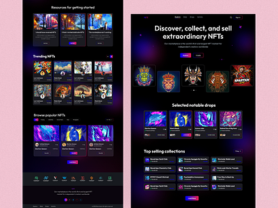 NFT Website Design big data blockchain crypto cryptocurrency dark defi design ethereum gradient ico marketplace minimal nft nfts no chain token ui web design web3 website design